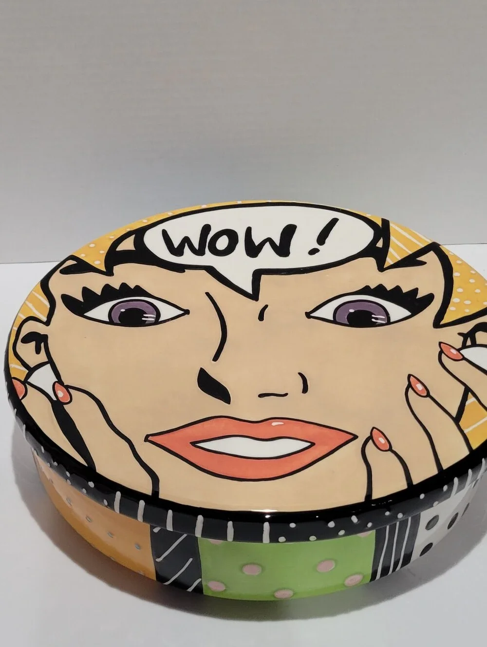 Joanne DeLomba For Lotus Ceramic Pop Art Large 11.5 